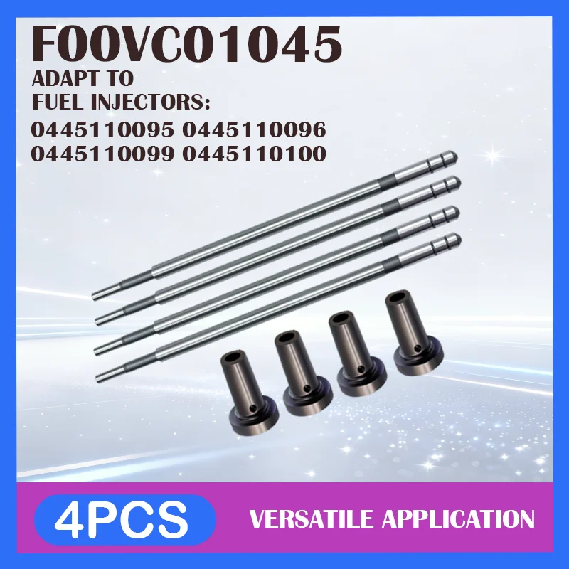 4PCS F00VC01045 Common Rail Injector Valve Assembly For Automotive Engine Injector Model:0445110095 0445110096 0445110099 LG2142