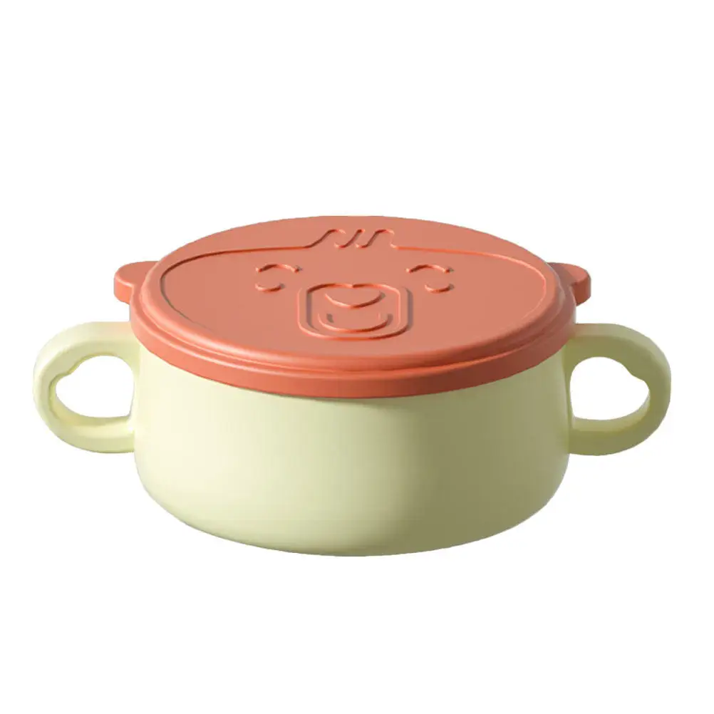 

1Pcs Baby Bowl Detachable Dual-Handle Infant Eating Food Grinding Bowl Non-Slip Suction Base Sturdy Safe Plastic Wall-Mounted
