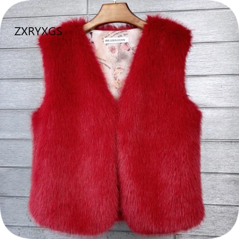 

ZXRYXGS 2025 бестселлер осень-зима жилет куртки из искусственного лисьего меха модный повседневный жилет женская одежда