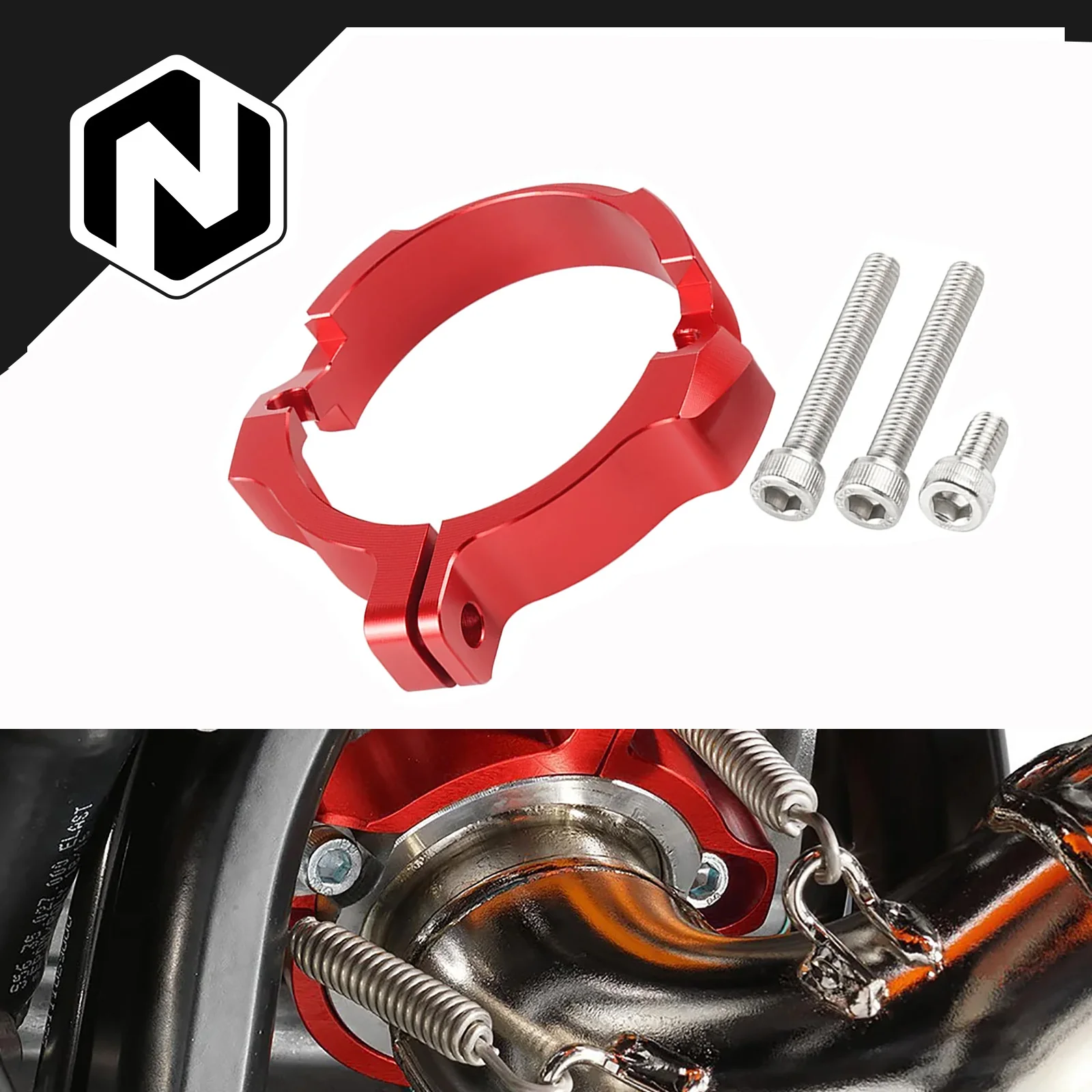 

NICECNC Motorcycle Exhaust Flange Guard Cover Protector for GASGAS GAS GAS EX EC MC 250 300 EC250 2021-2023 Aluminum Accessories