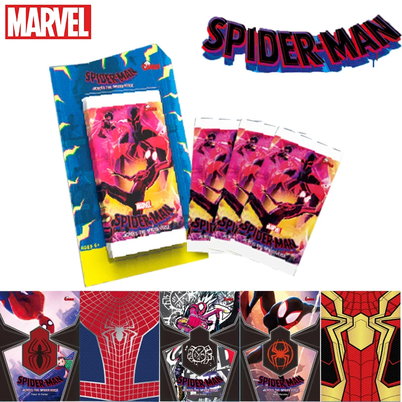 Marvel Series Spider-Man:Across The Spider-verse Trading Cards Collection Movie, Rare Spider Logo, tarjetas bordadas, juguete para niños, regalo