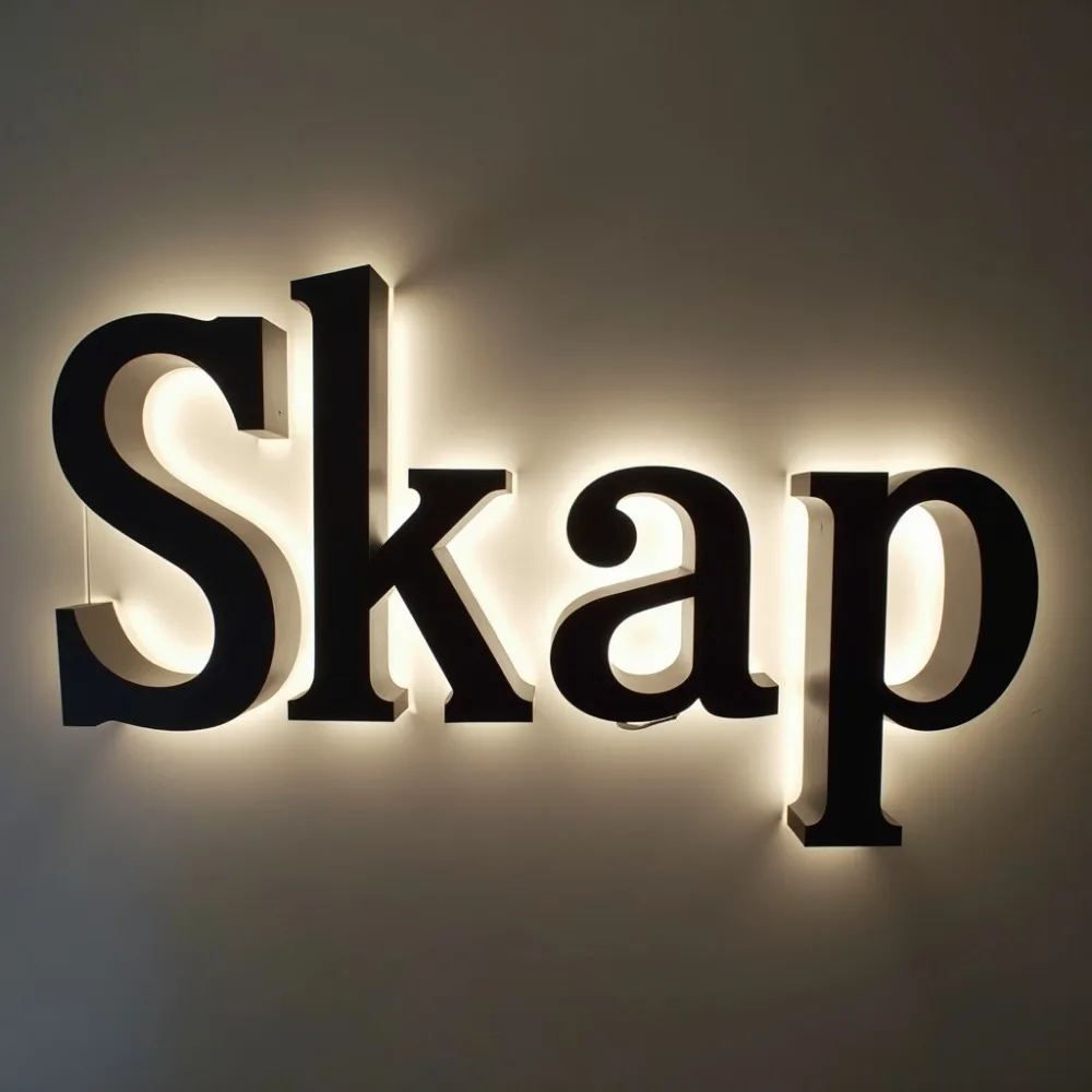 مخصص 3D LED الخلفية الحروف المعدنية مضيئة تضيء تسجيل لواجهة متجر الأعمال في الهواء الطلق لافتات إعلانية مقاومة للماء