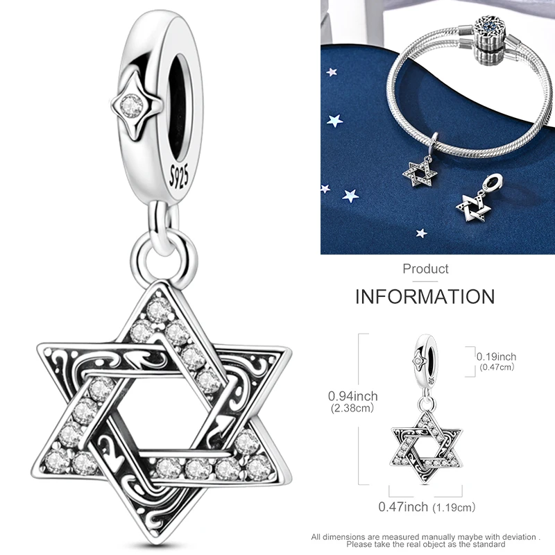 925 Sterling Silber Sonne Sternenhimmel Charms Serie Gold Sonne Sterne Mond Anhänger Passend für Armband DIY Schmuck Original Mode für Frauen – Detail 31