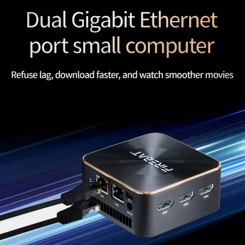 FIREBAT T8 PRO Intel N200/N100 Quad Core Pocket PC Windows 11 Pro DDR5 16G en cours d'exécution 512G SSD WIFI5 3 * HDMI 4K Mini PC pratique