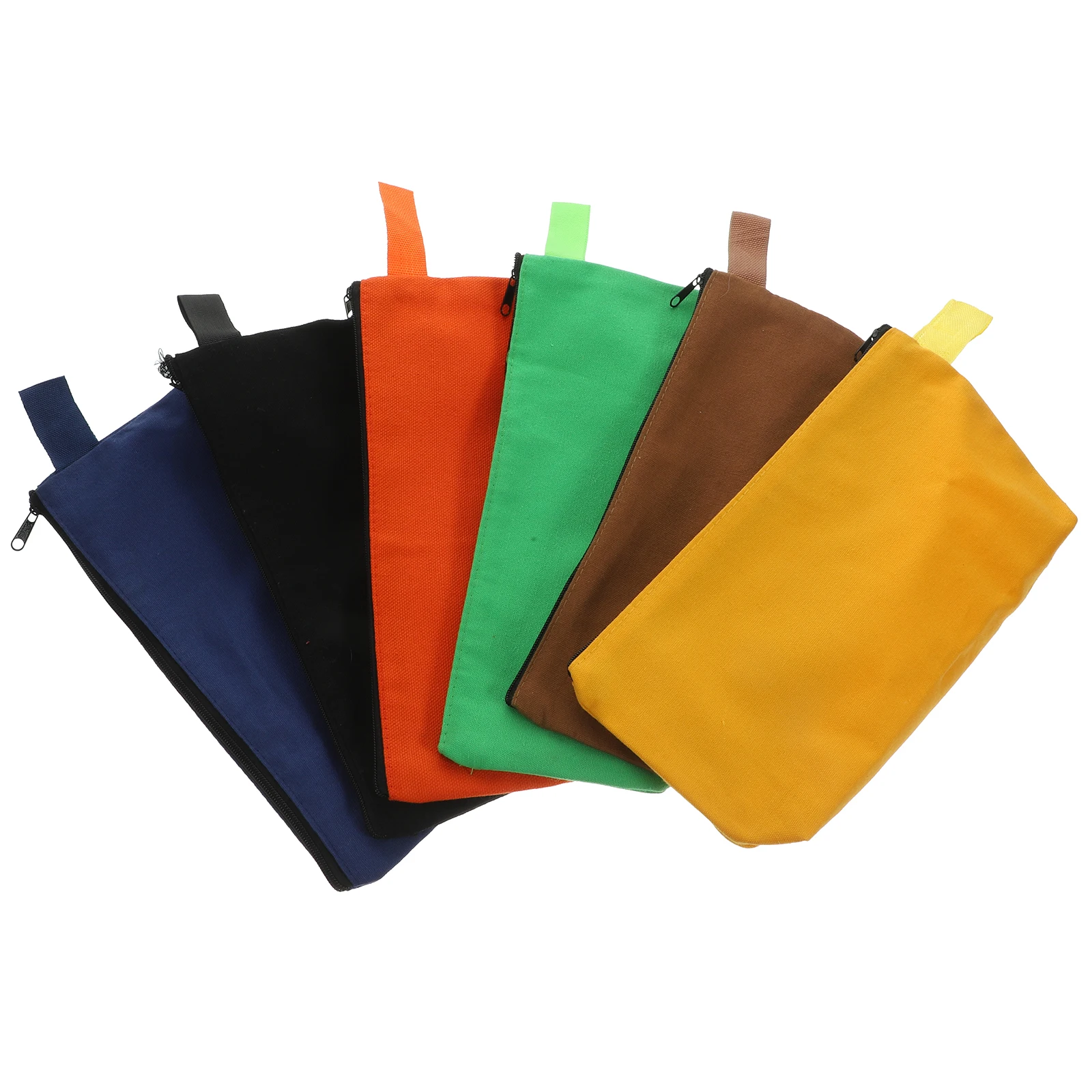 

6 Pcs Tool Storage Bag Canvas Zipper Drawstring Pouch Toolkit Medium Small Bags for Tools Hardware Accessories Organizer