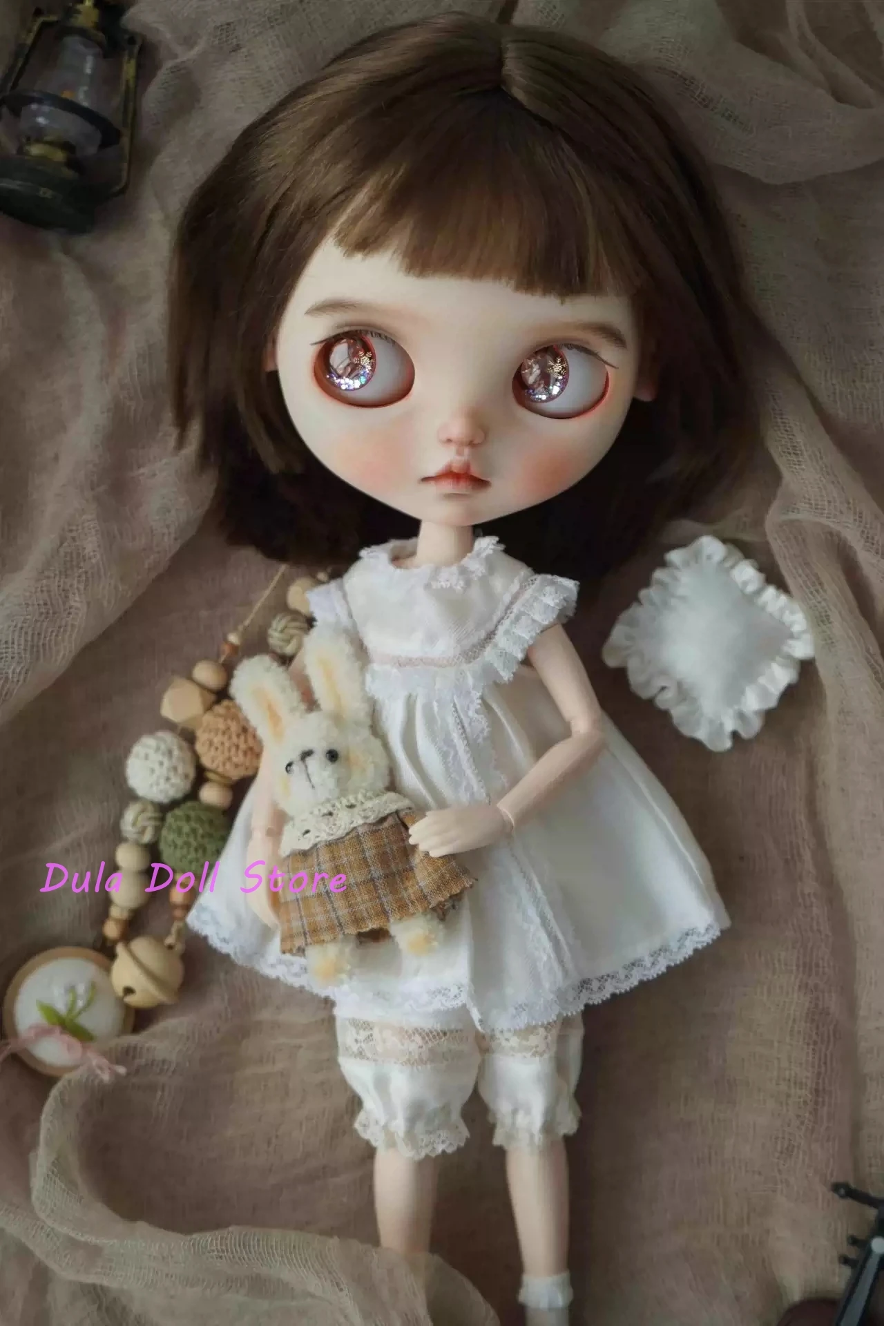 Dula Doll Clothes Dress Silk openwork lace pajamas skirt Blythe ob24 ob22 Azone Licca ICY JerryB 1/6 Bjd Doll