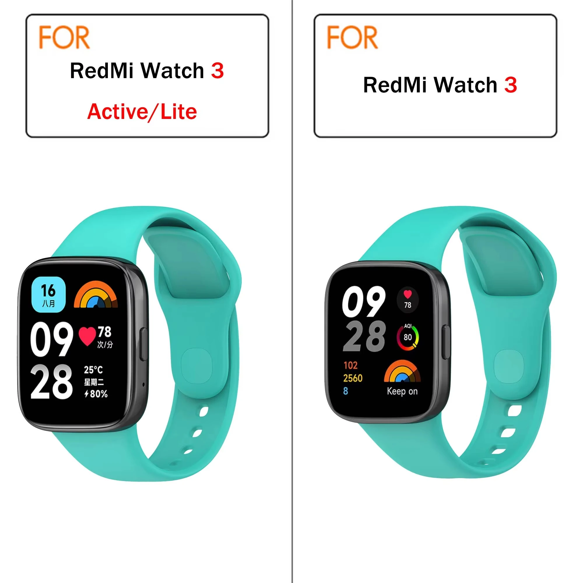 Silikonarmband + Schutzhülle für die Xiaomi Redmi Watch 3 Active, Smartwatch-Zubehör, Sportarmband für Redmi Watch 3 Active/Lite. – Detail 4