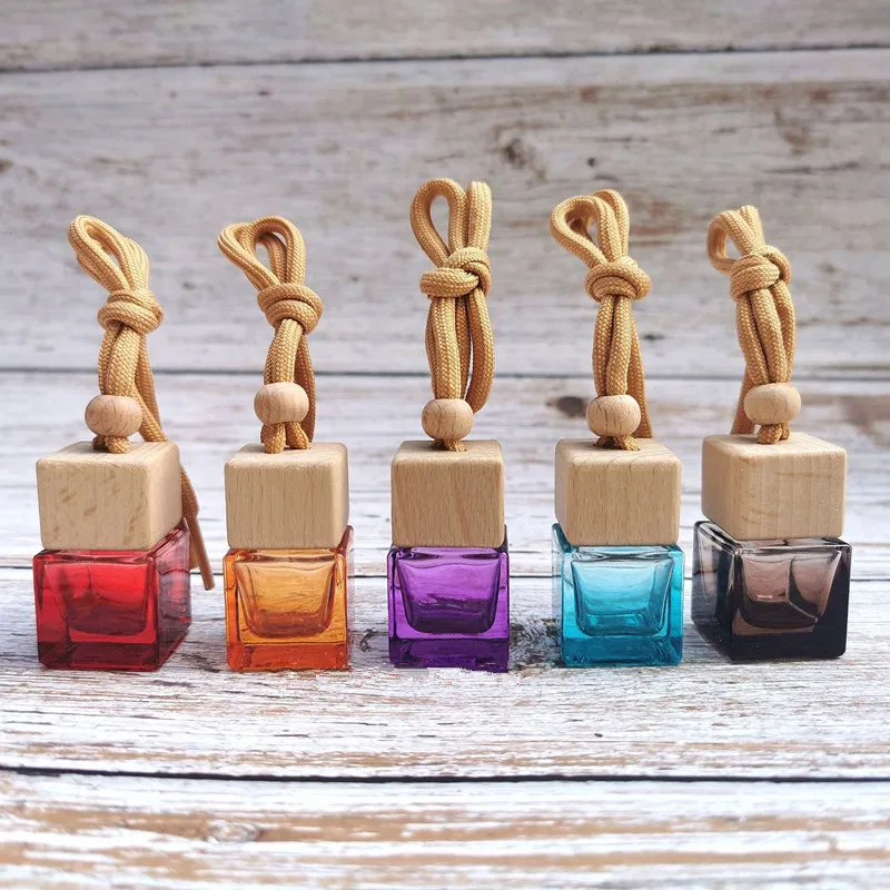 10/30pcs 8ml Car Hanging Air Freshener Perfume Fragrance Diffuser Glass Bottle Car Empty Perfume Bottle Essential Oils Fragrance
