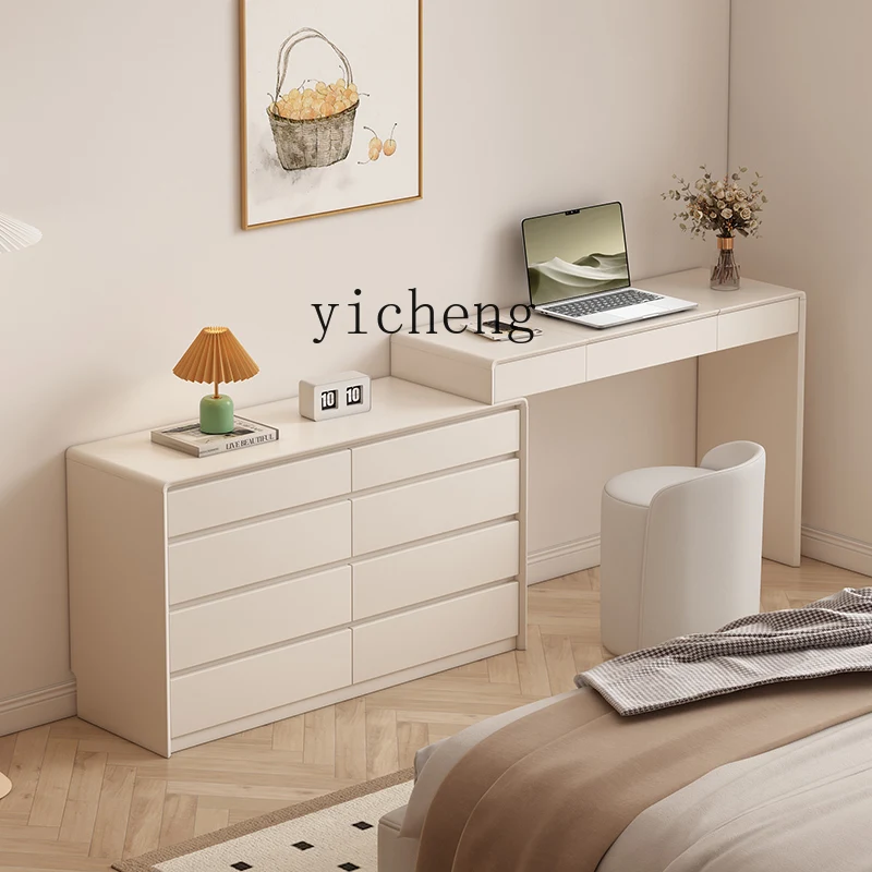 LX Simple Home ห้องนอน Retractable แต่งหน้าตารางมัลติฟังก์ชั่นข้างเตียง Storage