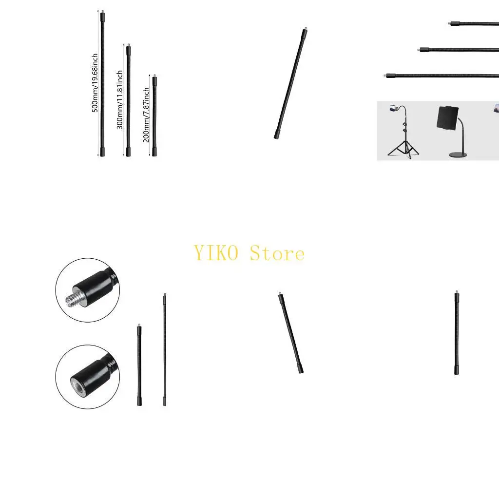 K32C Camera Tripod Extension Tube Lightweight Metal Rod with 1/4inch Thread for DSLR CCTV Digital Cameras Lightweight Rod