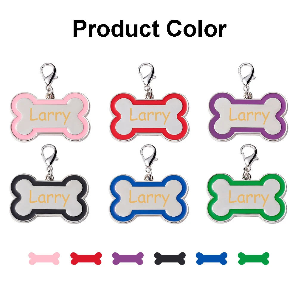 Bone Anti-lost Personalized Pet ID Tag Engraved Pet ID Name for Cat Puppy Customized Dog Collar Tags Pendant Collars Accessories