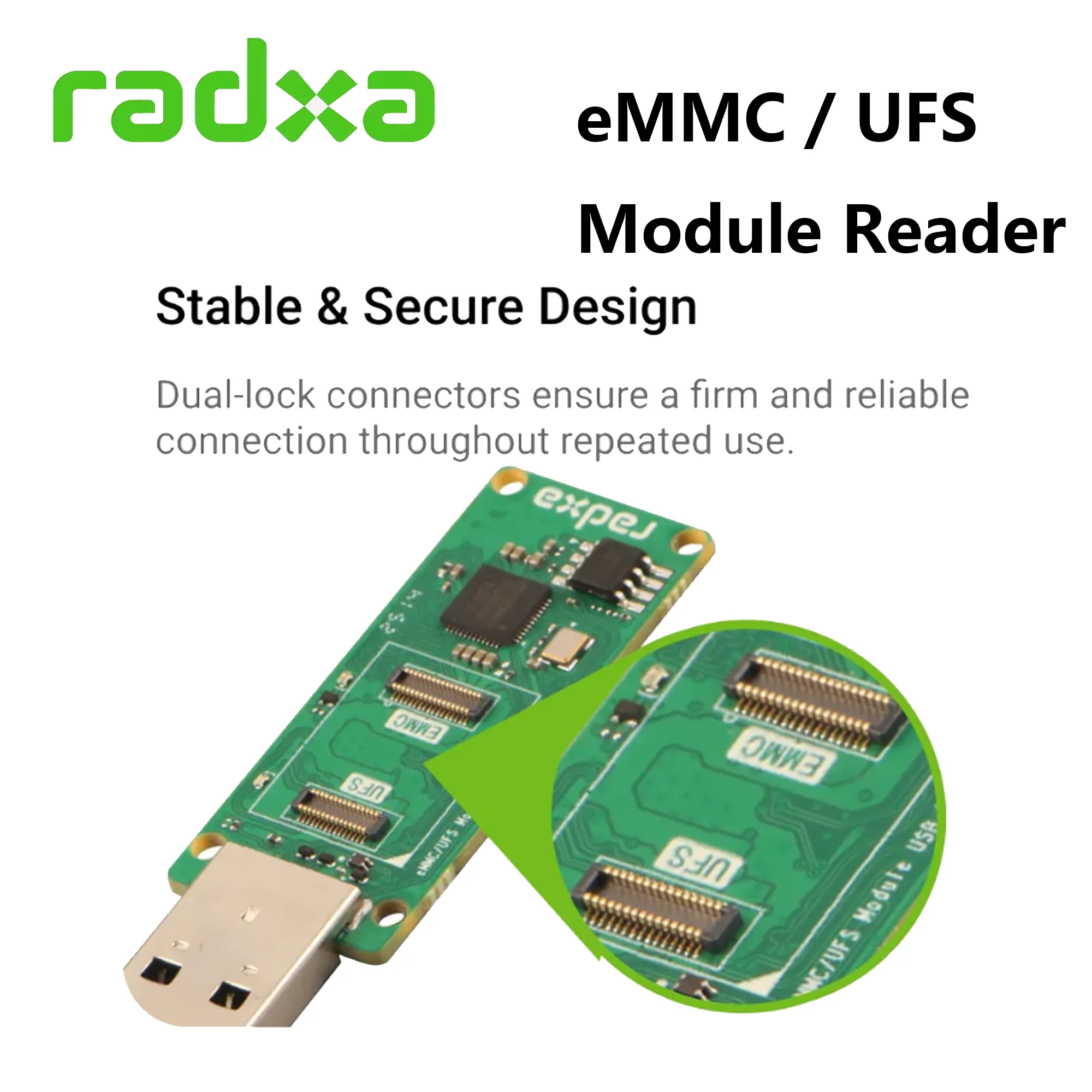 Czytnik Radxa eMMC USB3.0 / Czytnik modułów UFS / Obsługa szybkiego transferu danych UFS 2.1 Radxa eMMC/UFS Modules / Odroid eMMC / PINE64 eMMC — zdjęcie 5