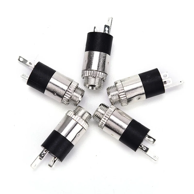 5PCS PJ392 3,5mm Silber Stereo Weibliche Sockect Verlinkt Jack mit Schraube 3,5 Audio Kopfhörer Stecker PJ-392