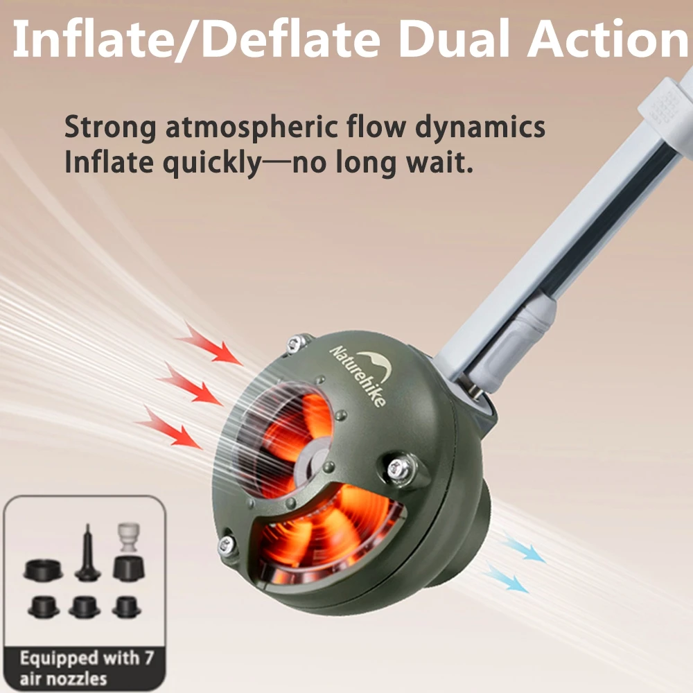 Naturehike Ultralight Camping Air Pump Mini Wireless Electric Inflator Deflate Inflatable for Sleeping Pads Mattress Travel 캠핑용품