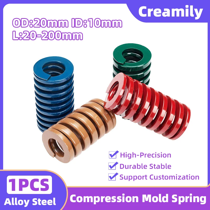 

Creamily 1PCS Die Springs Compression Spring Alloy Steel Load Springs Outer Diameter=20mm Inside Diameter=10mm L=20-100mm