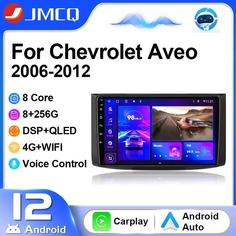 

JMCQ 2Din Android 12 Car Radio for Chevrolet AVEO T250 2006-2012 Multimedia Player Wireless Carplay 4G Bluetooth 5.0 9" GPS