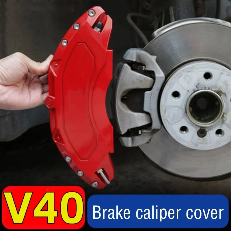 Car Brake Caliper Cover Aluminum Metal For Volvo V40 Fit 2.0T Cross Country T5 AWD 2013 2014 1.6T 2015 T3 2016 2017 2018 2019