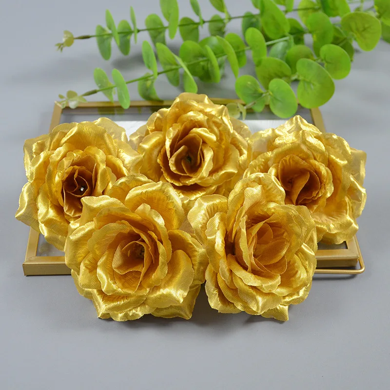 

10CM Artificial Flower Heads Rose Flower Silk Home Christma Decorations Wedding Flower Arrangement Materials DRY Supplies