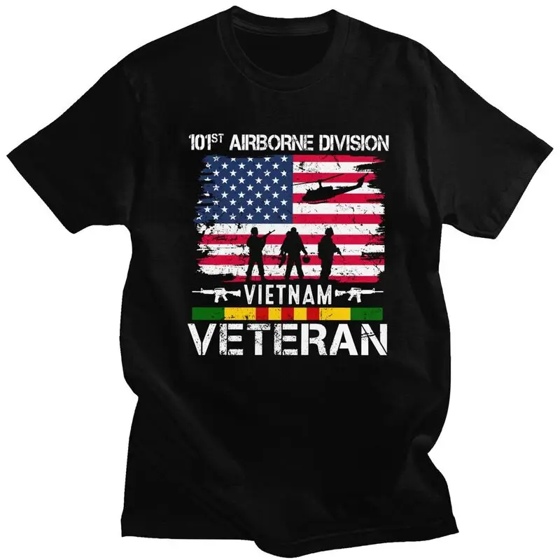 Custom US Army Vietnam Veteran Tshirts for Men Short Sleeves Casual T Shirt Fashion T-shirts Slim Fit 100% Cotton Tee Gift Idea