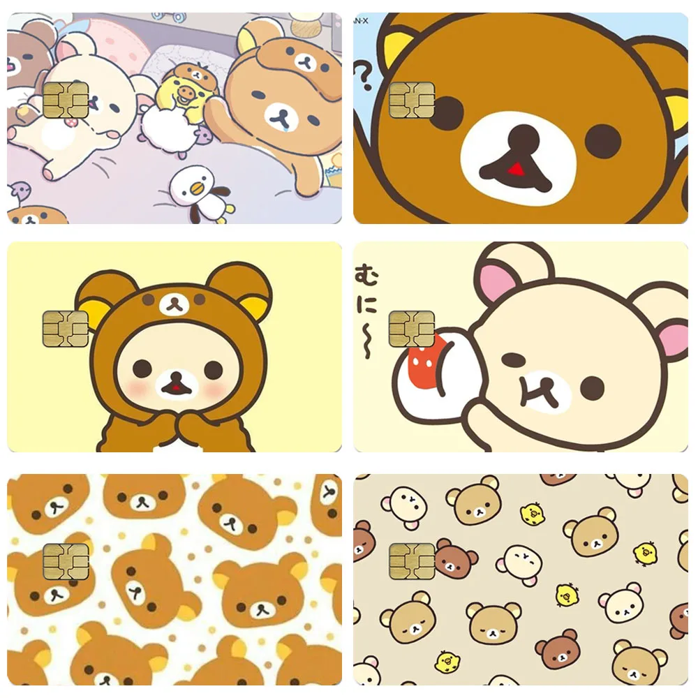 Japan Anime Cute Cartoon Rilakkuma Kiiroitori Credit Debit Card Sticker Kawaii Bus Pass Diy Waterproof Small Chip Film Sticker