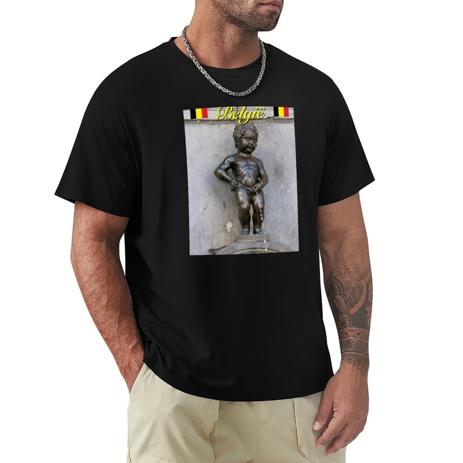 

Belgi Manneken Pis - Pro Photo T-Shirt cotton man t-shirts funny gifts Luxury man t shirts men