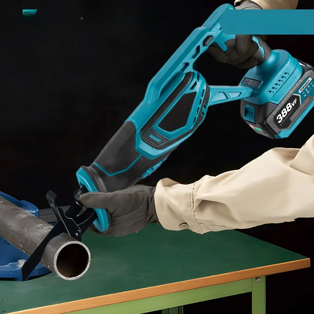 

z 1500W Brushless Reciprocating Saw Handsaw Saber Multifunction Saw Metal Wood Pipe Cutting with 4 Blades Kit For Makita batter