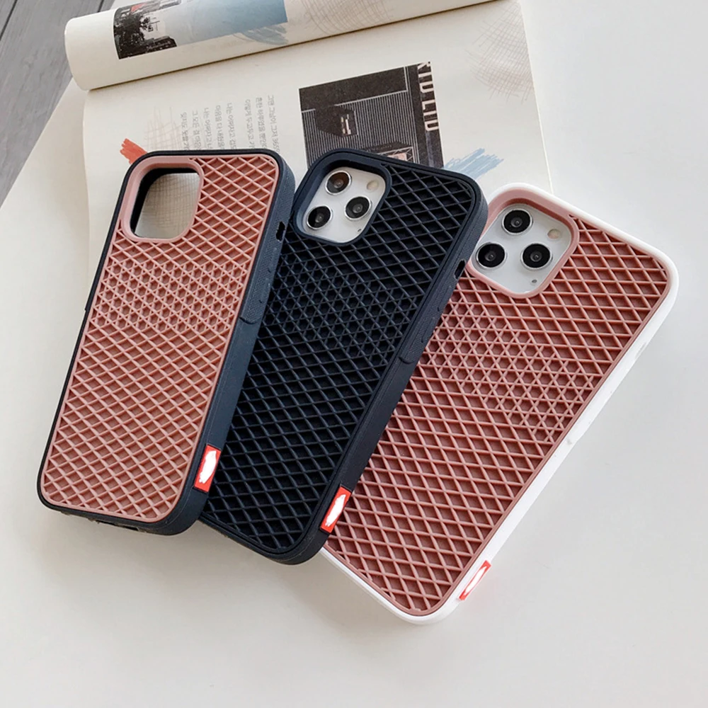 Waffle Shoe Sole Phone Case for iPhone 15 14 11 12 13 16 Pro Max XS XR X 7 8 Plus Soft Silicone Anti-drop Back-Vans-case Cover