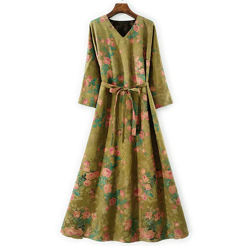 2025 Damenmode Herbst Neues Trägerkleid aus 100 % natürlicher Maulbeerseide, duftendes Wolkengarn, transparentes Gold, doppelseitiges Kleid mit V-Ausschnitt