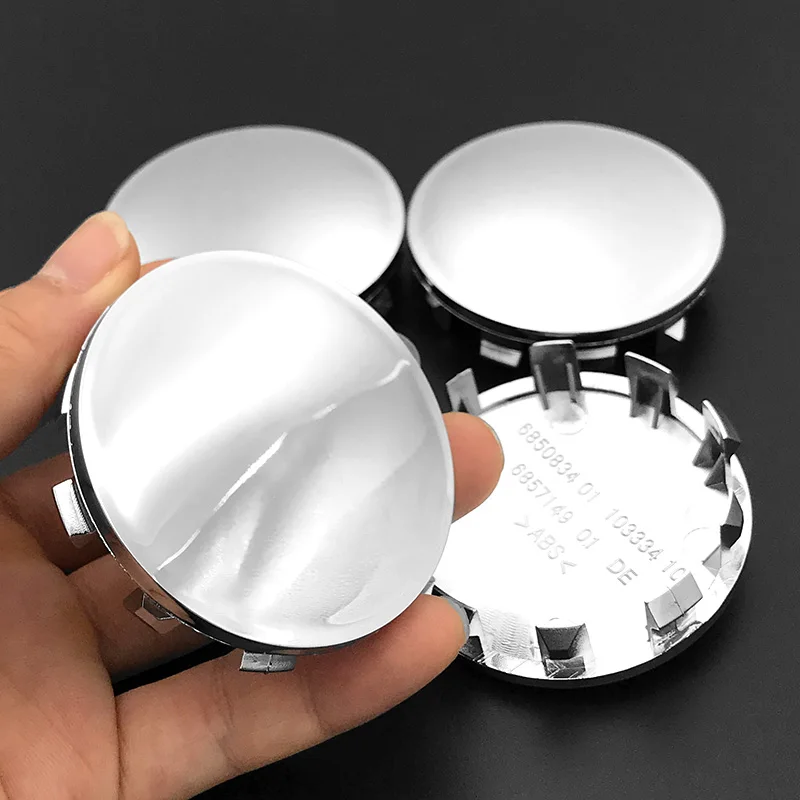 أغطية مركز عجلة السيارة لسيارات بي دبليو ، أغطية محور الحافة ، غطاء مقاوم للأتربة ، فضي كروم ، فارغ ، بدون شعار ، جديد ، 57 من ، 4 لكل لوت #6