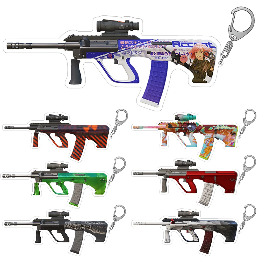 Lucky Seven Store CS2 GO weapon rifle AUG Arctic Wolf Aristocrat Daedalus Luxe Trim Sand Storm Storm Skins acrylic keychain gift