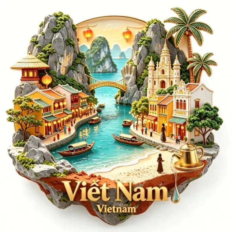 Aimants de réfrigérateur en métal du Vietnam, souvenirs d'Égypte, Australie, Singapour, Turquie, Italie, Barcelone, Melbourne, autocollants de réfrigérateur, cadeaux