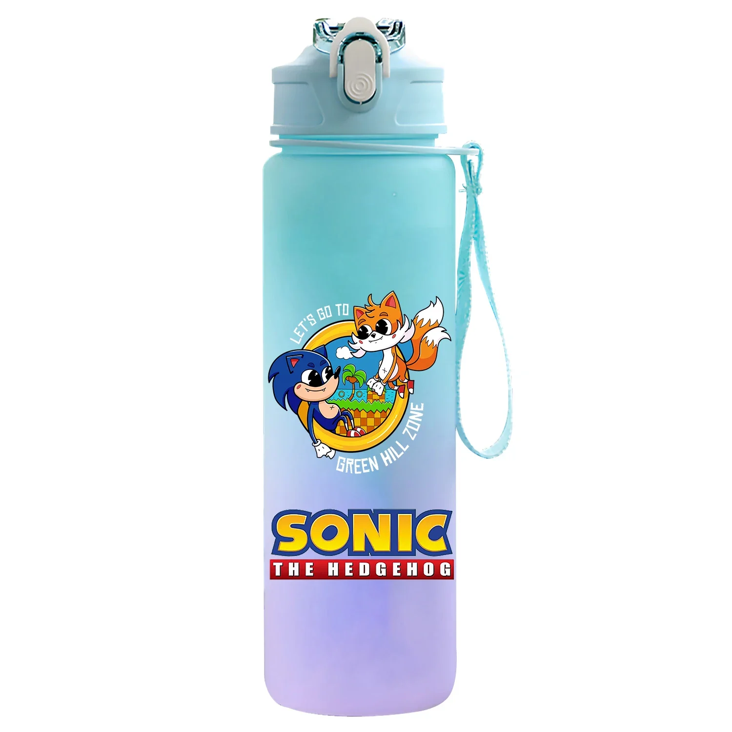 Bottiglia d'acqua con stampa Sonic The Hedgehog da 750 ml, grande capacità, potabile, portatile, per la scuola domestica, per sport all'aria aperta, tazza d'acqua, regalo per bambini