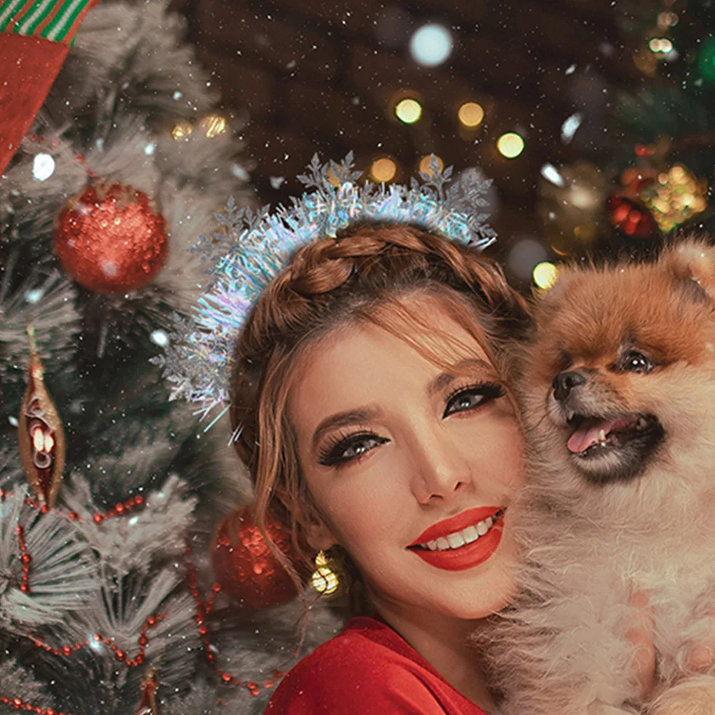 

3 шт. повязка на голову со снежинками для девочек, повязки на голову, женские праздничные украшения, головной убор, повязка для волос с блестками