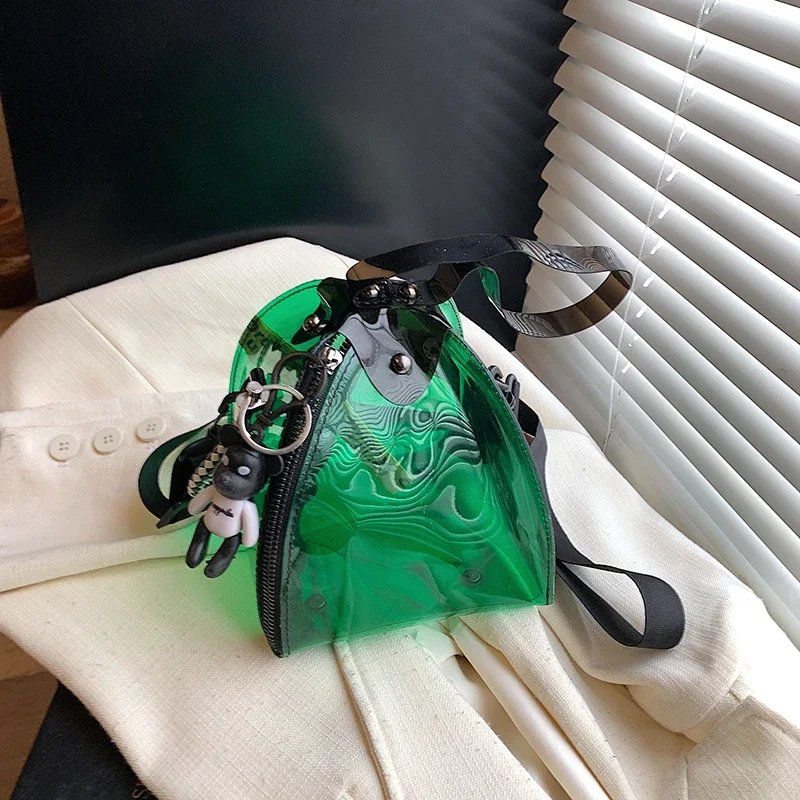 

Transparent Candy Colored Jelly Bags for Woman 2025 New Triangular Handbag Summer Cute and Fashionable Casual Crossbody Bag