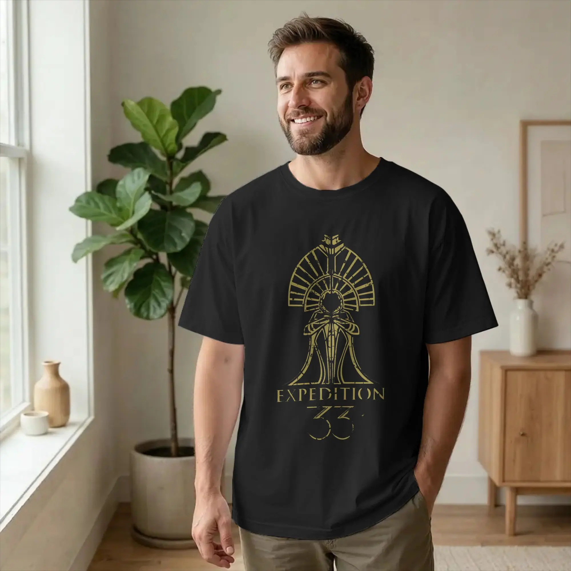 Retro Clair Obscur Expedition 33 T-Shirt Men Round Neck Short Sleeve Clothing  100%Cotton Summer Top Tee