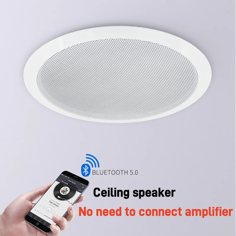 Hifi Smart Ceiling Speaker 20W Home Theater Metal Grill Ceiling System High Quality Frameless BT5.0 Wireless Bluetooth Speakers