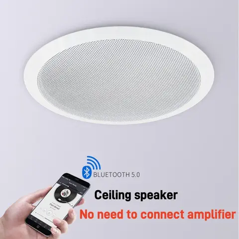 Hifi 스마트 천장 스피커, 홈 시어터 금속 그릴 천장 시스템, 하이 퀄리티 프레임리스, 무선 블루투스 스피커, BT5.0, 20W