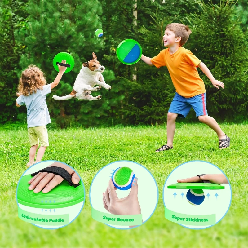 Toss & Catch Ball-pelota pegajosa con ventosa para niños, juego de pelota para atrapar, lanzar y atrapar juguetes deportivos interactivos al aire libre para padres e hijos