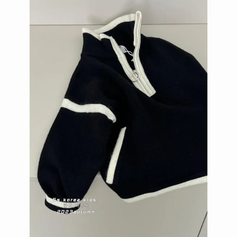 Ragazzi autunno inverno moda in piedi collo Pullover manica lunga tinta unita bambini abbigliamento per bambini felpe con cappuccio Y2KTops