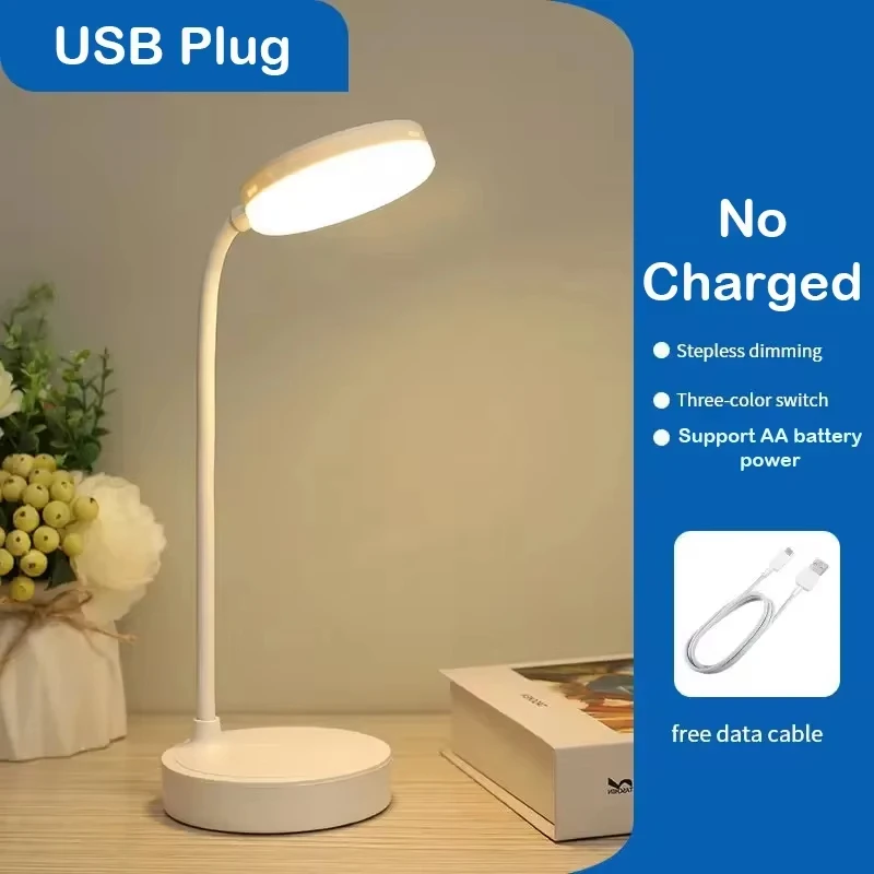 Portable LED Desk Lamp Eye Protection 3 Modes Dimming for Bedroom Bedside USB Touch  Charge College Student Book Readin Lamp2024