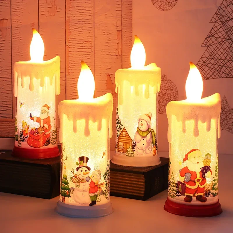 9 Inch LED Electronic Candle Warm White Christmas Xmas Decoration Fairt Light AAA Battery Powered Home Decor Garland