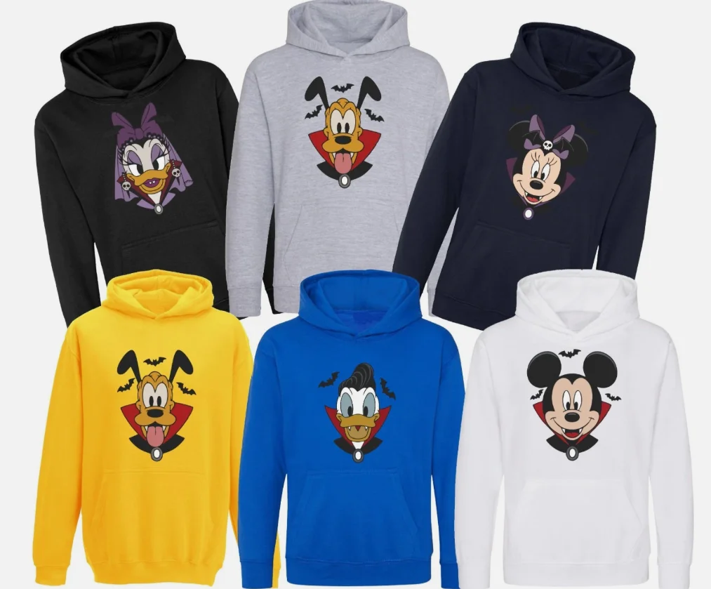 Moletom com capuz Disney Travel Disney Mickey e Amigos com capuz de todos os personagens solto e confortável
