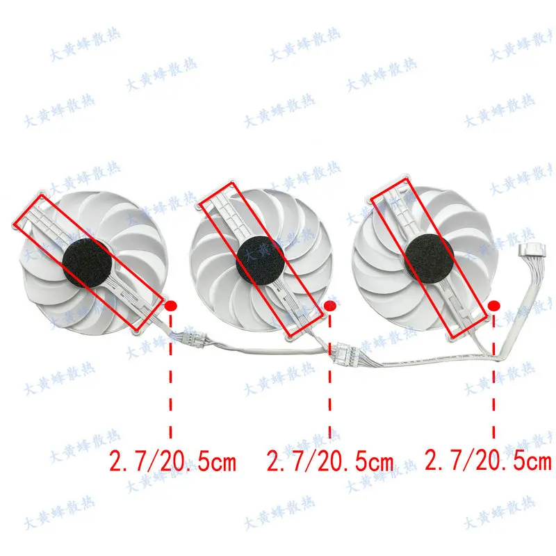 Original the Cooling Fan for ASUS RTX3070 RTX3080 RTX3090 ROG STRIX Graphics Video Card WHITE