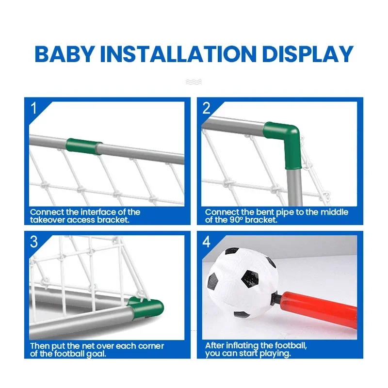 Doppia porta da calcio per bambini con luci Set porta da calcio con ostacolo fittizio Gioco di giocattoli interattivi sportivi per bambini per interni ed esterni