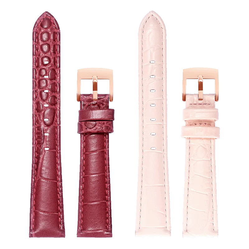 Crocodile pattern leather strap for Swarovski watch straps 5580352/5452498 /5452495/5452501 cowhide strap for women's wristband