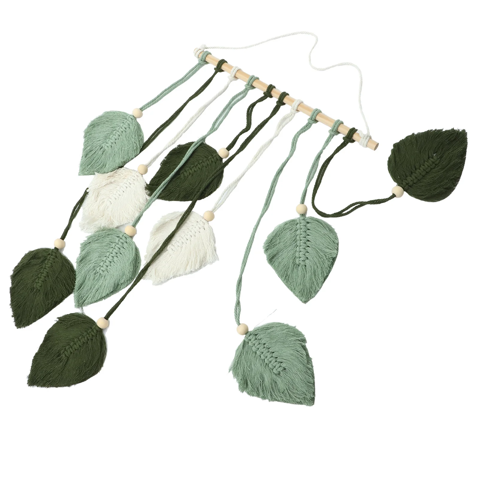 Bohemian Leaf Tapestry Wall Hanging Fine Crafted Macrame Decor Nursery Bedroom Living Room Wall Art Holiday Home Decoration