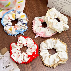 Sweet Cute Bear Cherry Strawberry Bow Wide Edge Hair Band For Women Girls Hair Tie Scrunchie Hair Rope Fashion Hair Accessories