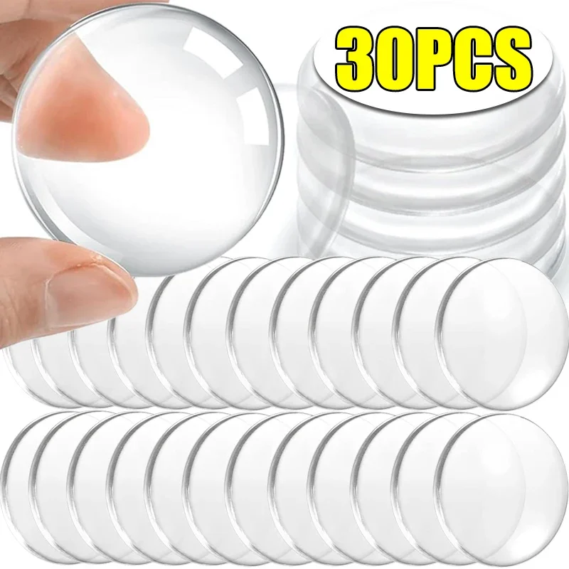 

30/6PCS Transparent Silicone Door Stops Wall Cabinet Protection Doorknob Pads Washable Self-adhesive Door Handle Buffers Muffler