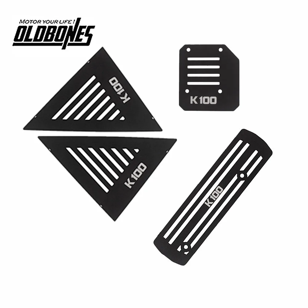 For BMW K75 K100 K 100 K 75 Cafe Racer Motorcycle Engine Injector Guard Badge Cover Brushed Speedometer Bracket Accessories