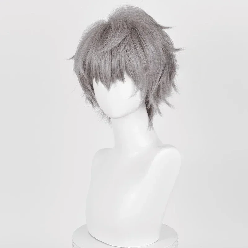 Anime Till Alien Stage Cosplay Prop 새로운 가발 실버 그레이 헤어 남성 Conmic-Con 크리스마스 Holloween 가발